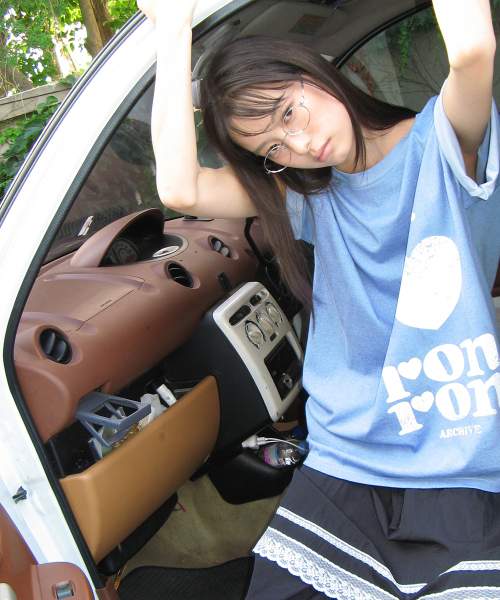 PIGMENT I LUV RON OVER FIT T SHIRT BLUE