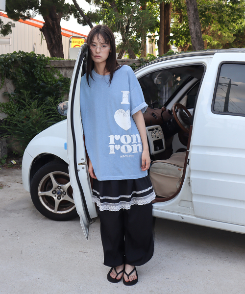 PIGMENT I LUV RON OVER FIT T SHIRT BLUE