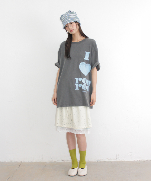 PIGMENT I LUV RON OVER FIT T SHIRT CHARCOAL