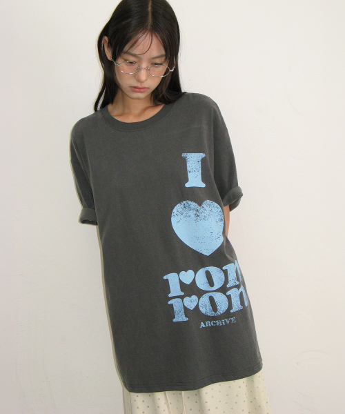 PIGMENT I LUV RON OVER FIT T SHIRT CHARCOAL