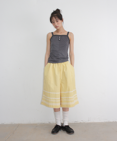 PATTERN PATCHWORK BUTTON SLEEVELESS CHARCOAL