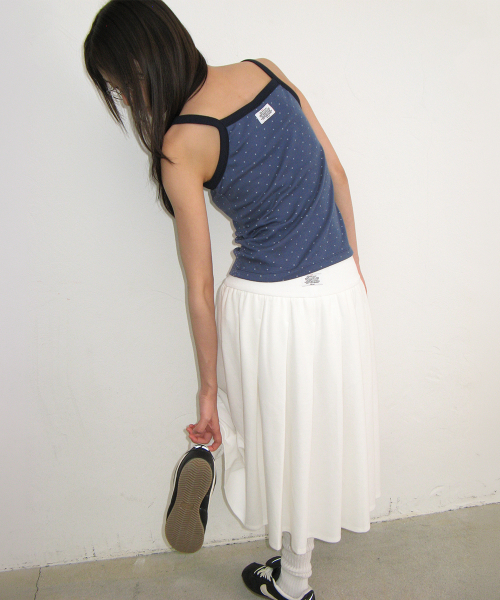 PATTERN PATCHWORK BUTTON SLEEVELESS NAVY