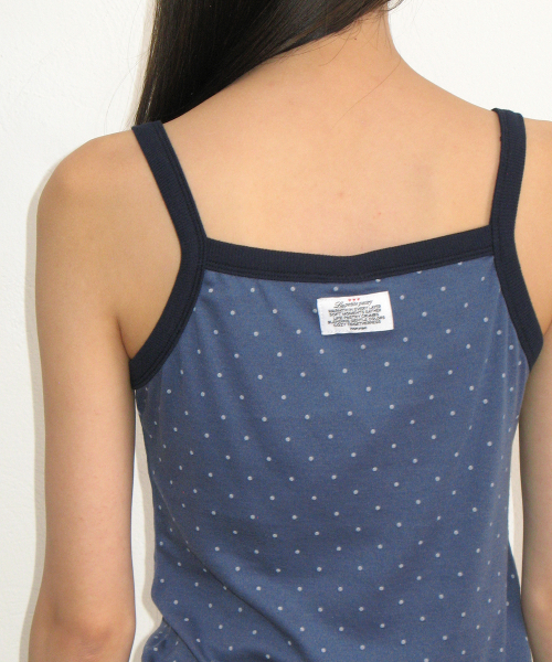 PATTERN PATCHWORK BUTTON SLEEVELESS NAVY