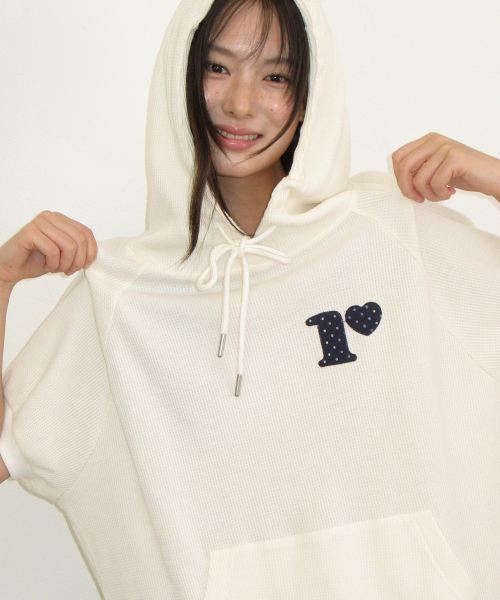 DOT R HALF SLEEVE HOODIE SOFT YELLOW