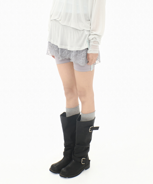 LACE LAYER WRAP SKORT STONE GREY