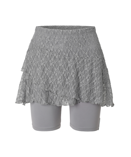 LACE LAYER WRAP SKORT STONE GREY