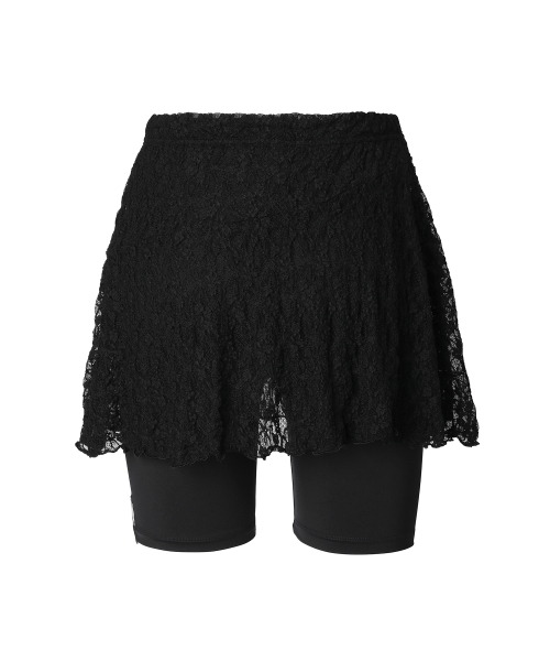 LACE LAYER WRAP SKORT BLACK