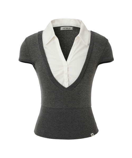 LAYERED COLLAR T GREY