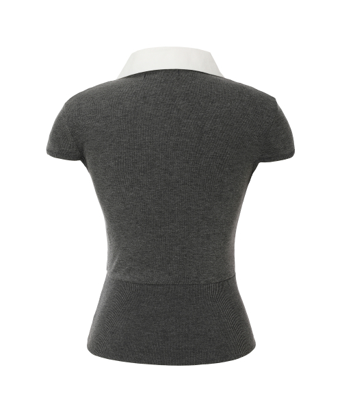 LAYERED COLLAR T GREY