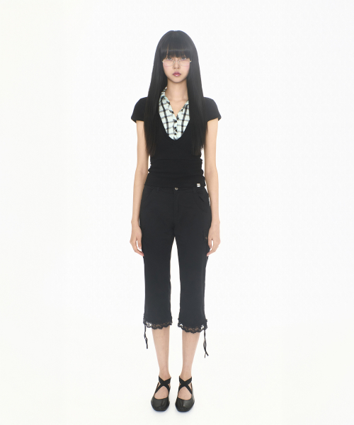 LAYERED COLLAR T MINT BLACK