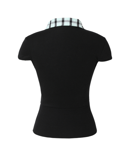 LAYERED COLLAR T MINT BLACK