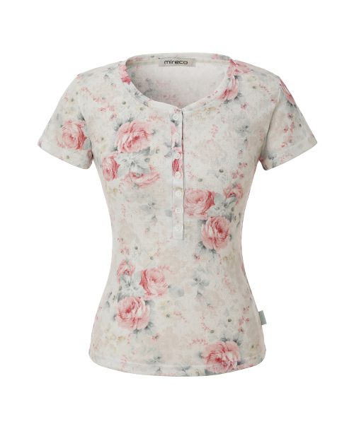 FLOWER BUTTON T IVORY