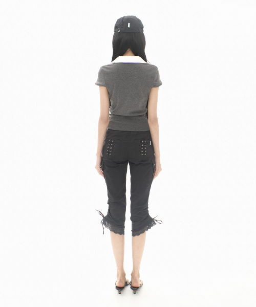 LACE CORSET CAPRI PT CHARCOAL