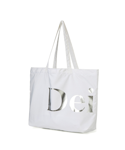 POINT LOGO SHOULDER BIG BAG IN WHITE