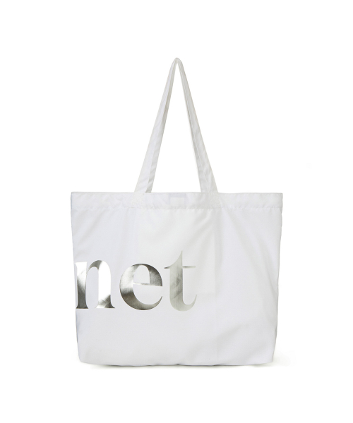 POINT LOGO SHOULDER BIG BAG IN WHITE