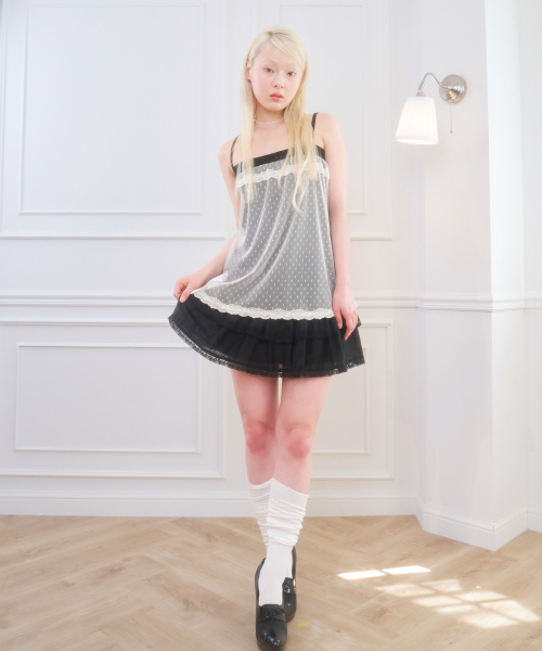 ODETTE TIERED SKIRT BLACK