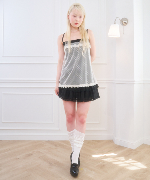 ODETTE TIERED SKIRT BLACK