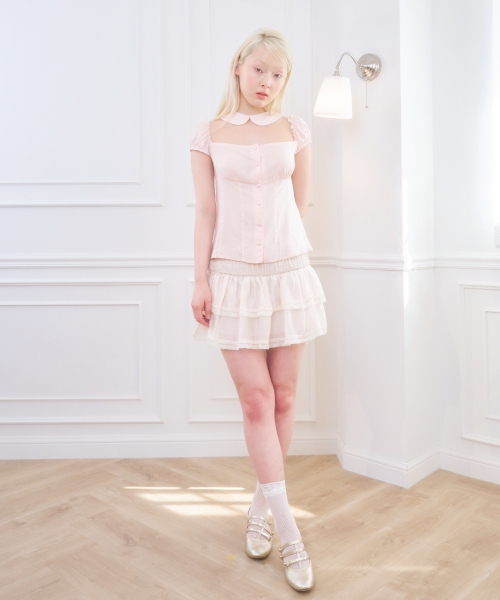 ODETTE TIERED SKIRT IVORY