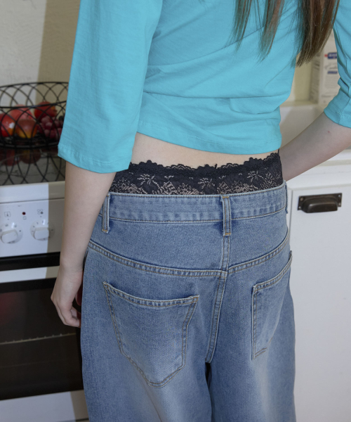 Lace Sagging Shorts (2color)_Black