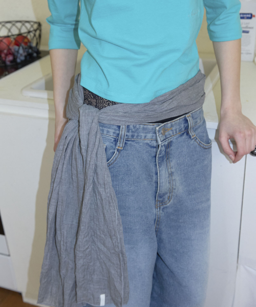 Cotton Pleated Long Scarf_3color