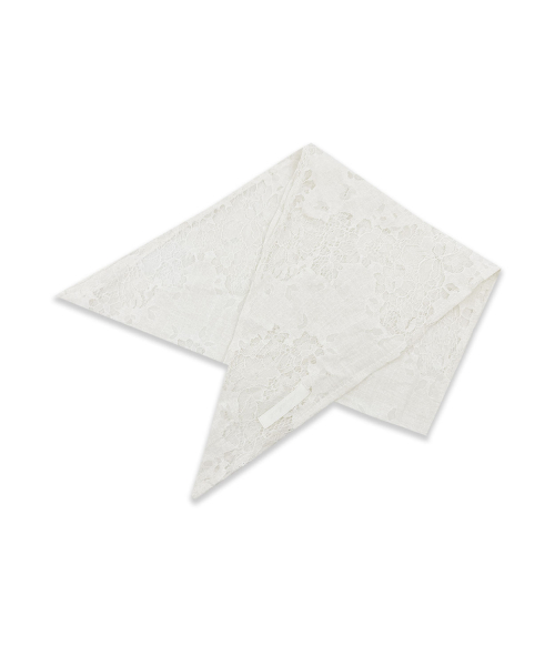 Vintage Lace Triangular Scarf (2color)_Ivory