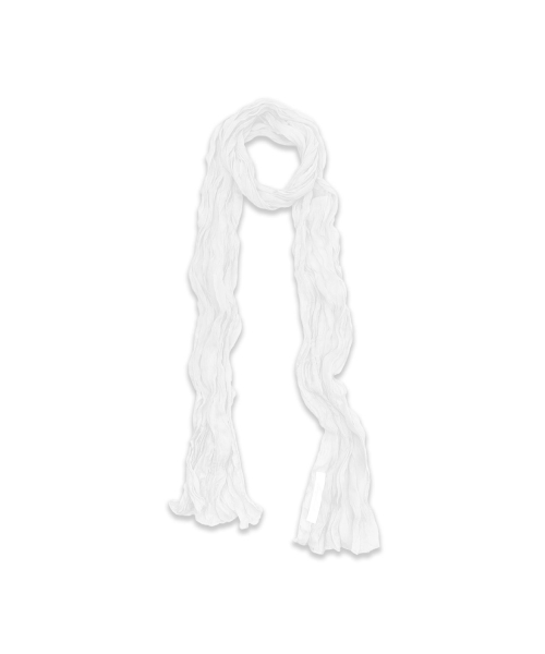 Slim Pleated Long Scarf (4color)_White