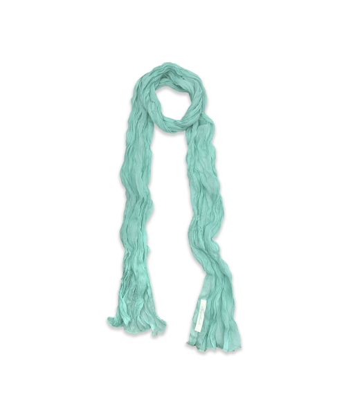 Slim Pleated Long Scarf (4color)_Teal