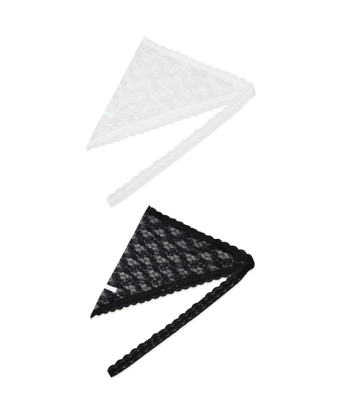 All Lace Triangle String Scarf 2color