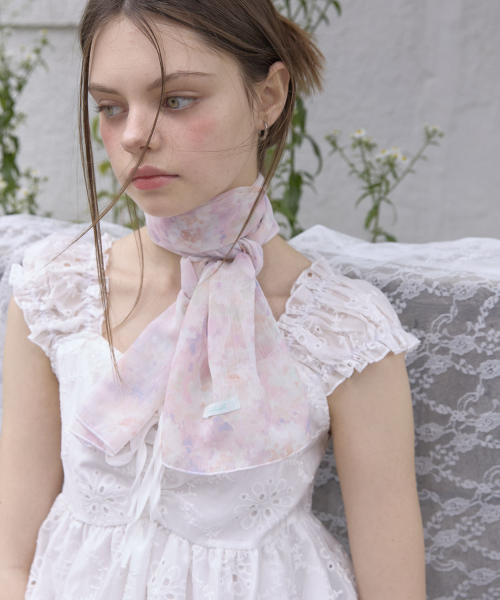 Watercolor Flower Scarf (3color)_Pink