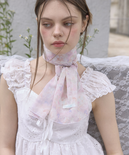 Watercolor Flower Scarf (3color)_Pink