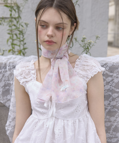 Watercolor Flower Scarf (3color)_Pink