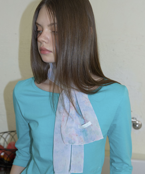 Watercolor Flower Scarf (3color)_Blue