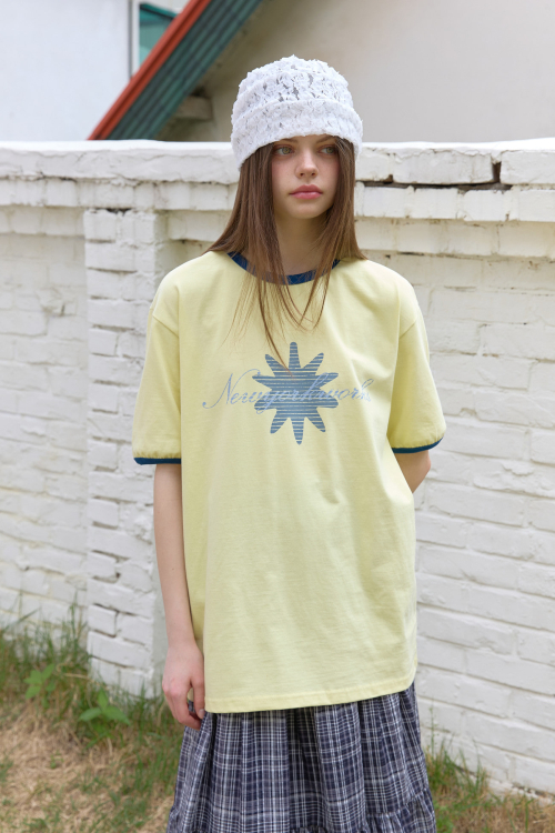 Unisex Contrast Ringer Short Sleeve T-Shirt (3color)_Lemon