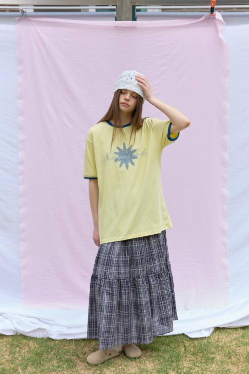 Unisex Contrast Ringer Short Sleeve T-Shirt (3color)_Lemon