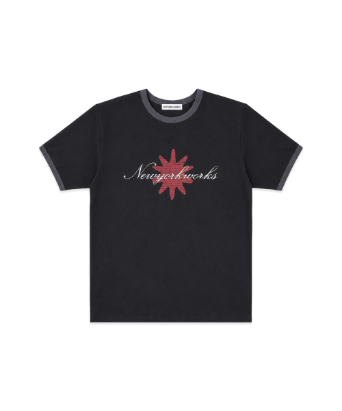 Unisex Contrast Ringer Short Sleeve T-Shirt (3color)_Black