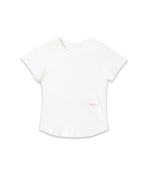 Embroidery Round Short Sleeve T-Shirt (4color)_White