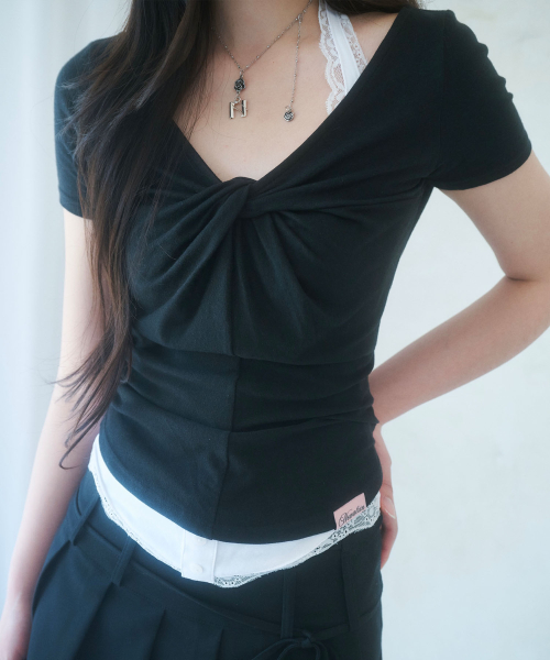 Candy Lace Button Sleeveless Top (4Colors)
