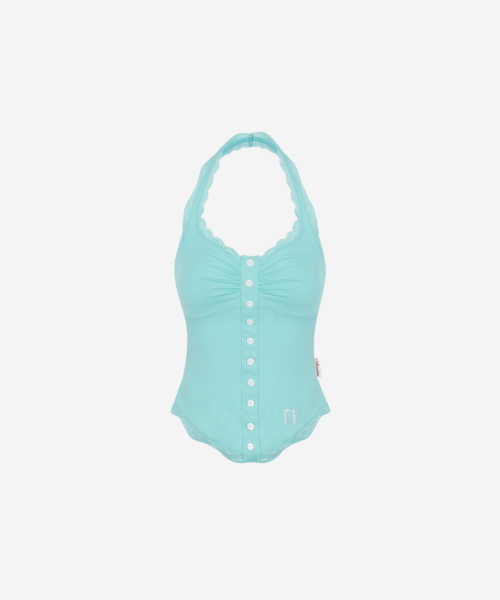 Candy Lace Button Sleeveless Top (4Colors)