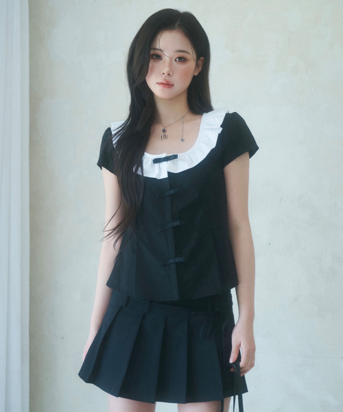 Bebe Ribbon Frill Blouse(3colors)
