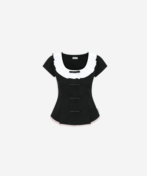 Bebe Ribbon Frill Blouse(3colors)