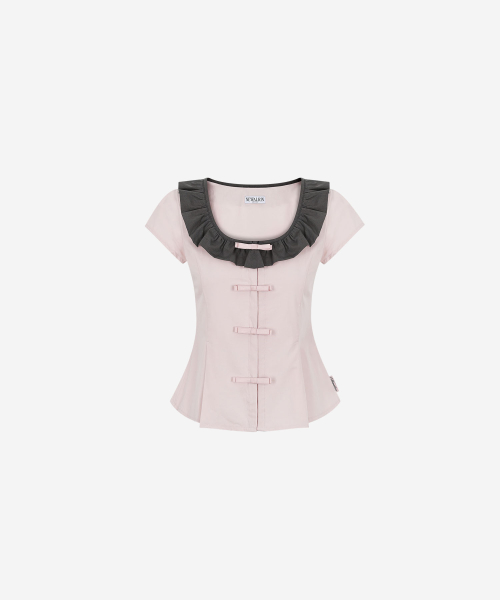 Bebe Ribbon Frill Blouse(3colors)