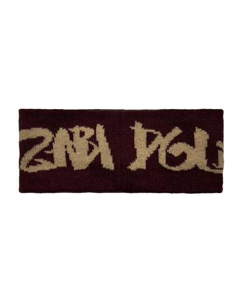 Signature Jacquard Logo Knit Hair Band (Burgundy)
