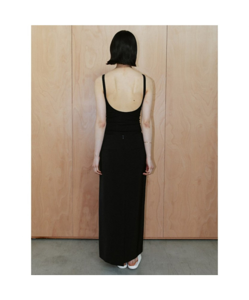 Soft Maxi H Line Skirt Black (TA6727A035)