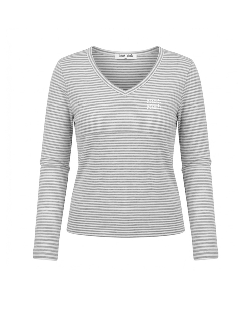 STRIPE OVERLAB LONG SLEEVE [GRAY]