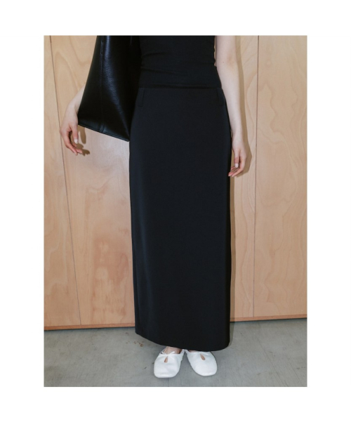 Soft Maxi H Line Skirt Black (TA6727A035)