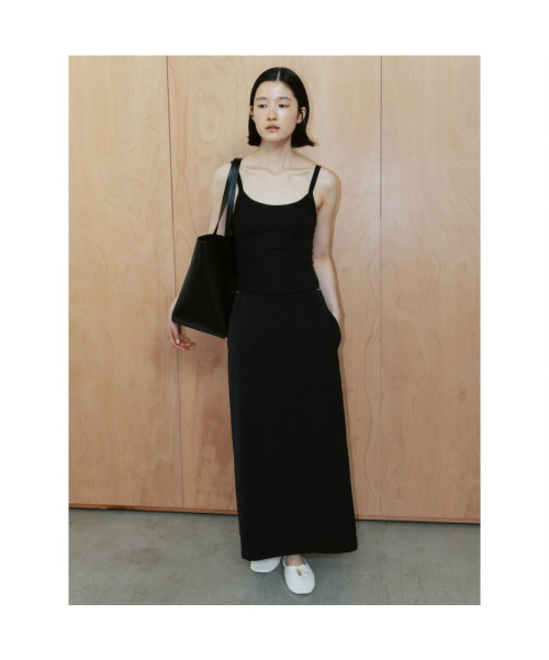 Soft Maxi H Line Skirt Black (TA6727A035)