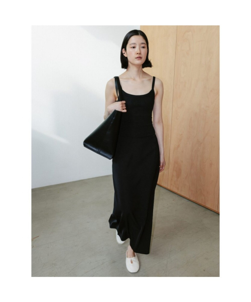 Soft Maxi H Line Skirt Black (TA6727A035)