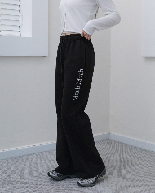 LOGO BOOTSCUT BANDING PANTS [BLACK]