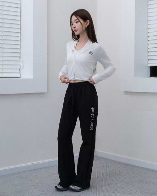 LOGO BOOTSCUT BANDING PANTS [BLACK]