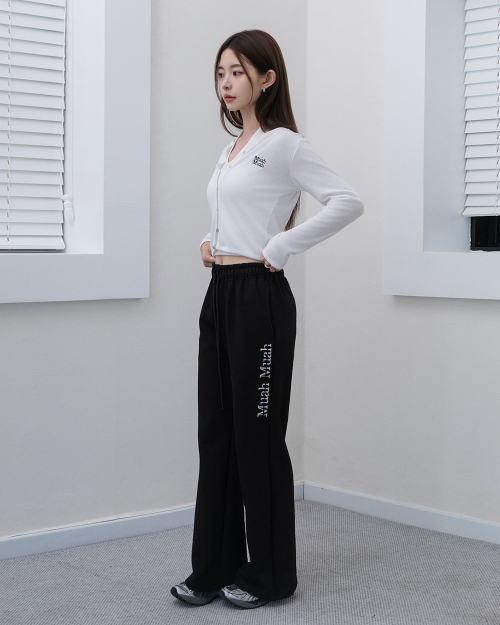 LOGO BOOTSCUT BANDING PANTS [BLACK]